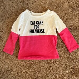 Kate Spade “Eat Cake For Breakfast” 12 month top